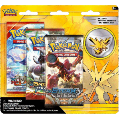 XY 3-Pack Blister Zapdos Pin