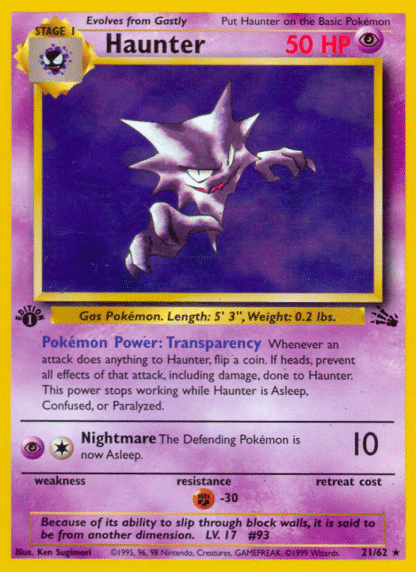 Haunter - 1st Edition Fossil