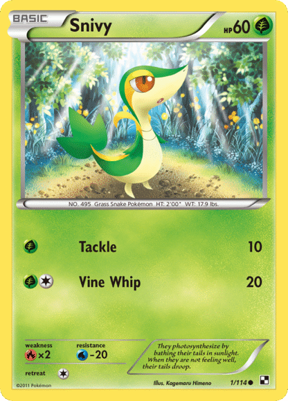 Snivy Reverse - Black & White