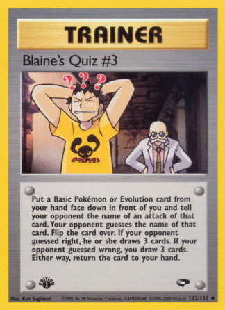 Blaine's Quiz #3 - Gym Challenge