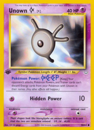 Unown [K] - 1st Edition Neo Revelation
