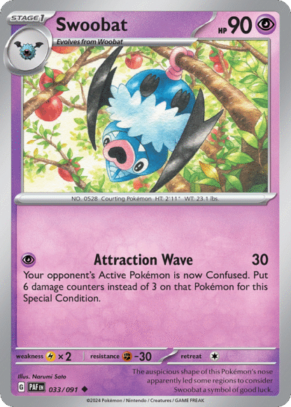 Swoobat Reverse - Paldean Fates