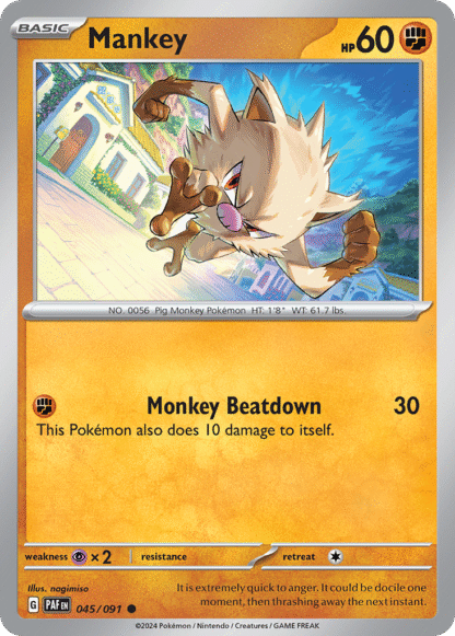 Mankey Reverse - Paldean Fates
