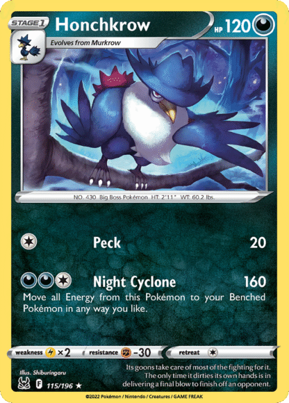 Honchkrow Reverse - Lost Origin