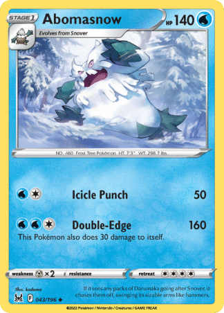 Abomasnow Reverse - Lost Origin