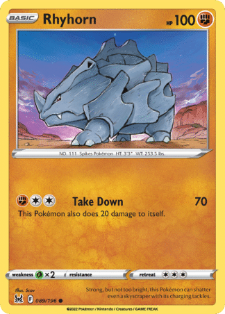 Rhyhorn Reverse - Lost Origin