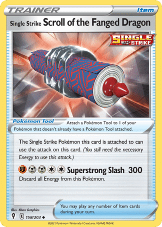 Single Strike Scroll of the Fanged Dragon Reverse - Evolving Skies
