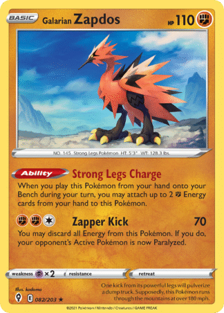 Galarian Zapdos - Evolving Skies
