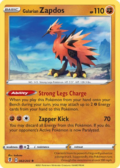 Galarian Zapdos - Evolving Skies