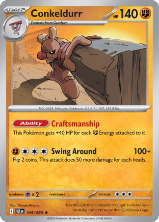 Conkeldurr Poke Ball - Black Bolt