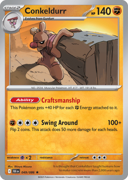 Conkeldurr Poke Ball - Black Bolt