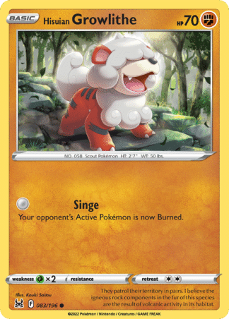 Hisuian Growlithe Reverse - Lost Origin