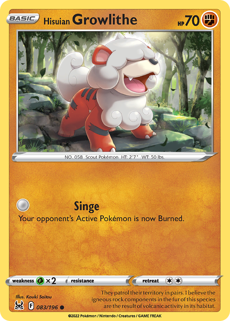 Hisuian Growlithe Reverse - Lost Origin
