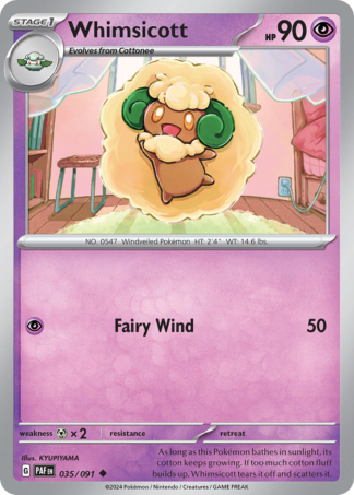 Whimsicott Reverse - Paldean Fates