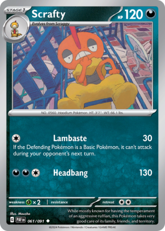Scrafty Reverse - Paldean Fates