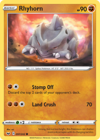 Rhyhorn Reverse - Sword & Shield